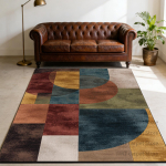 Retro t&ouml;&ouml;stusstiilis geomeetriline vaip elutoa kaunistuseks diivan diivanilauad suured vaibad puhketuba magamistuba pestav tatami matt 80cm x 120cm