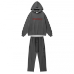 Essentials FW25 &Uuml;legabariidiline Huppariga Jooksikup&uuml;kside Komplekt Puuvill Graafiline Tr&uuml;kk Unisex T&auml;navar&otilde;ivad S&uuml;gis Medium gray