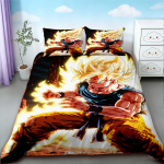 Multikas Dragon Ball tekikott ja padjap&uuml;&uuml;ride komplekt Goku voodipesukomplekt Pehme ja mugav laste magamistoa kaunistuseks Queen King Size 150*200cm/59x79in Single/Twin 3pcs