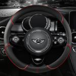 Mikrofiiber nahast auto roolikatete komplekt MINI Cooper R50 R55 R56 F57 Clubman Countryman Clubvan Coupe jaoks Autotarvikud punane