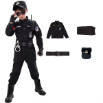 SWAT Laste Halloweeni Politseiniku Cosplay Kost&uuml;&uuml;mid Laste Karnevali Politseivorm 110-160cm Poiste S&otilde;jav&auml;elased Politseinikud S&otilde;dur 7 tk/komplekti Kids 140CM