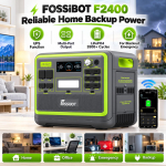 FOSSiBOT F2400 Kaasaskantav Toitejaam 2048Wh 2400W Tipp 4800W Lifepo4 Aku P&auml;ikesep&otilde;hine Laadimine Mitme Pordiga UPS Telkimiseks, Matkaautoks, Koduseks Voolukatkestuseks FOSSiBOT F2400-YY