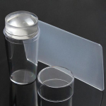 2 in 1 Clear Jelly Nail Art Stamping Kit Soft Stamper + Scraper Manicure Tool One Size