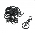 10 tk P&auml;&auml;stiku Hook konks Snap Clip Lame poolitatud v&otilde;tmehoidja pistik must 68mm must