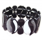 NOA [G5524] - Bracelet Cr&eacute;ateur 'Arlequin' noir blanc must