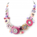 Les Tr&eacute;sors De Lily [H3598] - Collier Cr&eacute;ateur 'Liberty' rose violet Heleroosa