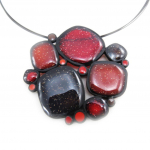 NOA [J4240] - Collier Cr&eacute;ateur 'Oxyg&egrave;ne' rouge marron punane