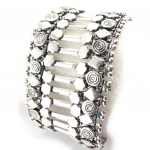 Les Tr&eacute;sors De Lily [J7045] - Bracelet Cr&eacute;ateur 'Cun&eacute;gonde' argent&eacute; h&otilde;be