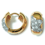 Les Tr&eacute;sors De Lily [K5146] - kullatud k&otilde;rvar&otilde;ngad 'D&eacute;esse' valgest kullast - 17x7 mm kuld