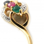 Bague Plaqu&eacute; Or 'Scarlett' tutti frutti 48 mitmev&auml;rviline
