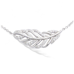 Les Tr&eacute;sors De Lily [N6826] &ndash; valge 'Gold Leaf' h&otilde;bedane kaelakee (roodiumiga kaetud) &ndash; 30x13 mm h&otilde;be