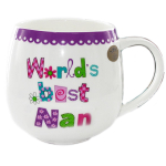 Les Tr&eacute;sors De Lily [Q7220] &ndash; portselankruus 'Messages' (maailma parim Nan) &ndash; 10x7. 5 cm valge