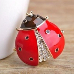 Lepatriinu emailiga prossin&otilde;elad Naiste kimp umbrohut&otilde;rje suurus: pikkus 2,6 *laius 2,7 cm punane