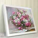 HUACAN 5D DIY mosaiik teemantmaaling lillede t&auml;isringi kodukaunistusega pilt Full square 25*30 cm