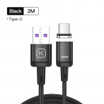 KUULAA magnetiline laadimiskaabel Kiirlaadimine USB-t&uuml;&uuml;pi C-kaabel Magnet mikro-USB-andmelaadimiskaabel telefonikaabel iPhone'i USB-juhtme jaoks Type-C 2M must
