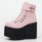 11 cm k&otilde;rge kontsaga Unisexi Lolita Punk Fashion Gooti Creepers Kingad Halloweeni kost&uuml;&uuml;mid Steampunk poolsaapad Suurus 5-15 38 roosa