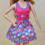 O-kaelusega varrukateta Ourfits Kleit-nukuriided Barbie-nukkudele Roosad Igap&auml;evased vabaaja kleidid 1/6 BJD-le nukutarvikud M&auml;nguasi roosa