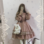 Armas Kawaii kleit naiste Lolita printsessi peokleit, volangidega kraega gooti cosplay kleit One Size kohv