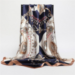 Suvine satiinist kandiline sall naistele Luksuslik siidist sall Juuksepaelad Foulard Hijab Kaelar&auml;t Naiste peam&auml;hised Peapael Bandana 90x90cm