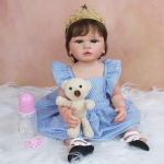 Alive Soft Real Touch kogu keha silikoonist taass&uuml;ndinud beebinukk 3D-nahaga 55 cm T&uuml;drukule Armas printsessi kleit vannim&auml;nguasi Finished doll