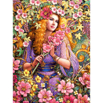 Isetegija t&auml;is&uuml;mmargune teemantmaaling naine 5D teemanttikandid lillmosaiik portree kivist k&auml;sitsi valmistatud hobidekoor Full Round 20x25CM