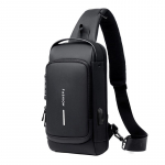 Meeste multifunktsionaalne vargusvastane USB-&otilde;lakott Crossbody Bag Travel Sling Bag Pack Messenger Pack rinnakott