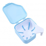 Denture Box Anti-crack Store Dentures Professional Practical Double Drain Easy to Use Care Storing Tool sinine