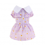 Erksav&auml;rvilised kutsikate riided Rev&auml;&auml;rid Stiilne ruuduline lillemustriga koeraseelik 2XL lilla