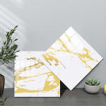 10 tk valgest ja kuldsest marmorist plaatide kleebis K&ouml;&ouml;k Backsplash &Otilde;likindel vannituba Kodukaunistused Seinakleebised Peel Stick Art seinamaaling 10cmX10cmX10pcs