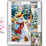 Teemantmaaling j&otilde;ulupuu J&otilde;uluvana lumememm Tikand Ristpistes Rhinestone kodukaunistus Full Round 20X30CM