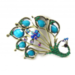 Les Tr&eacute;sors De Lily [R6753] &ndash; t&uuml;rkiissinine disainerpross  Peacock  - 73x56 mm t&uuml;rkiissinine