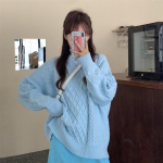 Korea kampsun pullover lahtine teemant praetainas keerduv sviiter naiste vabaaja s&uuml;gistalvel o kaelusega pikkade varrukatega kampsun top One Size roosa