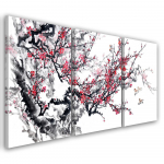 Kolmeosalise pildiga l&otilde;uenditr&uuml;kk Cherry Blossom Japan Tree 60x40 valge