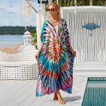 EDOLYNSA Long Beach kleidikatted naistele Pareo de Plage ujumistrikoo katted Beach Sarongs ujumisriided Kaftan rannariided Q1476 One size oranž