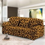 Leopardprinteriga diivanikate, veniv elastsed katted Sektsioonku&scaron;eti kate elutuppa Kontori kodukaunistamise tarvikud 2 Seater (145-185cm)