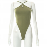 Naiste k&otilde;hnad topid peoklubi elegantsed &uuml;hes t&uuml;kis kombinesoonid Teddy seksikas seljata sidemega body S roheline