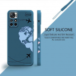 Ruudukujuline vedel &uuml;mbris Xiaomi Redmi Note 11 11t 9 9s 8 10 Pro jaoks Redmi jaoks 8 9t 9a 9c 10c Sinine roosa armastuslennukite maailmakaart reisimine Redmi Note 10T 5G