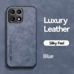 KEYSION Luksuslik nahast &uuml;mbris HONOR X8A X8 5G X6 pehme silikoon+PC p&otilde;rutuskindel telefoni tagakaas Huawei Honor X8 5G X6 X8A jaoks for Honor X8A sinine