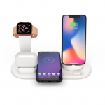 10 W 4-&uuml;hes Qi juhtmevaba laadimisjaama dokk Apple WatchUltra 8 7 AirPodsi laadija alus iPhone 14 13 12 11 Pro Max Samsung S23 S22 Ultra jaoks must