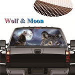 Perforeeritud akna graafiline kleebis Wolf Moon Trucki tagumise esiklaasi kleebis 147x46cm
