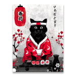 Geisha Jaapani samurai Modulaarne P&otilde;hjamaade l&otilde;uend plakat voodi taustal Kodukaunistused Prindid Maalid Pildid Seinakunst Rubiin 21x30 No Frame