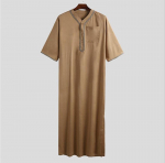 Moslemir&otilde;ivad Meeste pikkade varrukatega mantel Saudi Araabia Jubba Kaftan Dishdash Thobe 5XL khaki