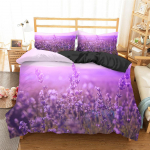 3D digitaalprintimise voodipesukomplekt Magamistoa Lavendel Pastoraalne Scenery Tekikate Padjap&uuml;&uuml;r Voodipesu &Uuml;he kaheinimesevoodi t&auml;issuuruses 2/3 t&uuml;kki Mikrokiud DE 200x200cm