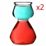 2 tk 120 ml l&auml;bipaistev absinttops Professionaalne kristallveiniklaas kihiline k&otilde;rvitsa tumeda pommi vermuti kokteiliklaas viinaklaas 2 Pcs Vermouth Cup 120ml