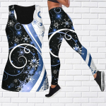 Snowflake Curve Print joogariietus naistele Mood Treening Retuusid Fitness Sport Vabaaja joogap&uuml;ksid XS