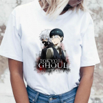 Tokyo Ghoul T-s&auml;rk Naiste jaoks Harajuku Naljakas Ts&auml;rk Naiste T-s&auml;rk Riietus Korea Top Graphic Ulzzang S valge