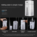 Aromaatne &otilde;huniisutaja eeterlike &otilde;lide hajuti, LED helendav USB niisutaja Humidifier2.0 (1000ml). valge