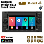 Android autoraadio multimeediumipleier Stereo 2 DIN For Ford Focus 2007 Mondeo S-max C MAX Kuga Galaxy Fiesta Transit Fusion Carplay BT GPS Wifi 2+32GB 1+16GB must