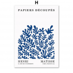 Sinine Henri Matisse Bauhaus Picasso korallilehed plakatid ja v&auml;ljatr&uuml;kid Seinakunsti l&otilde;uendimaal elutoa dekoratiivpiltideks A4 21X30cm No Framed