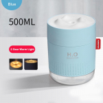 Juhtmevaba &otilde;huniisutaja USB portbaal aroomihajuti 2000mah aku laetav Umidificador eeterlik &otilde;li niisutaja 500ML Blue